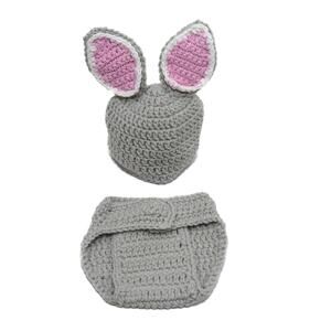 Newborn Photography Easter Bunny Rabbit Diaper Cover and Hat Prop